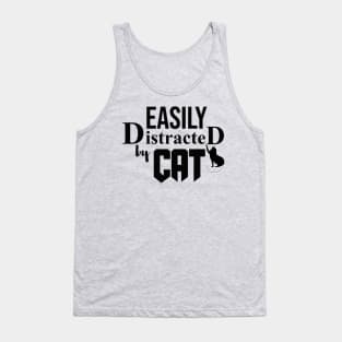Easily Distracted By Cats, Crazy Cat Lady, Cat Lover, Cat Meme, Pet Lover, Cat Meow, Cat Lady Gift, Cat Paw Tank Top